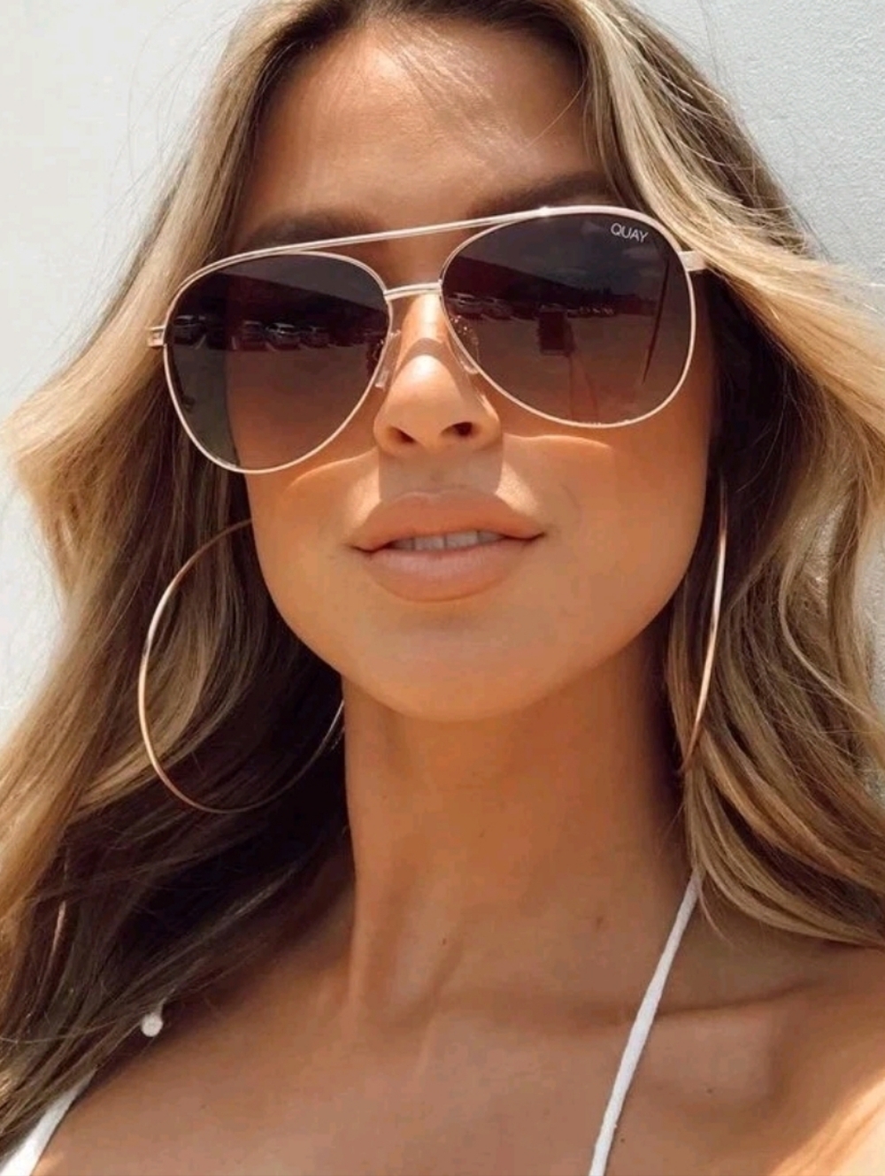 Quay Australia Vivienne 64MM Aviator Sunglasses- Gold/Brown